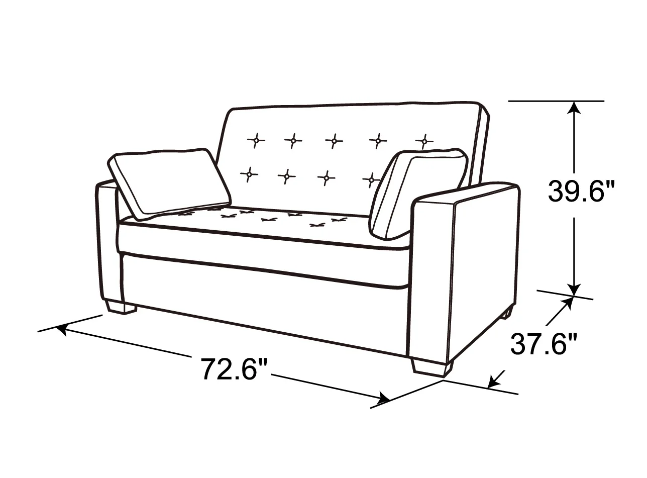 Serta Dream Convertibles Monroe Modern Polyester Convertible Queen Sofa Bed with Pillows Grey - Image 64