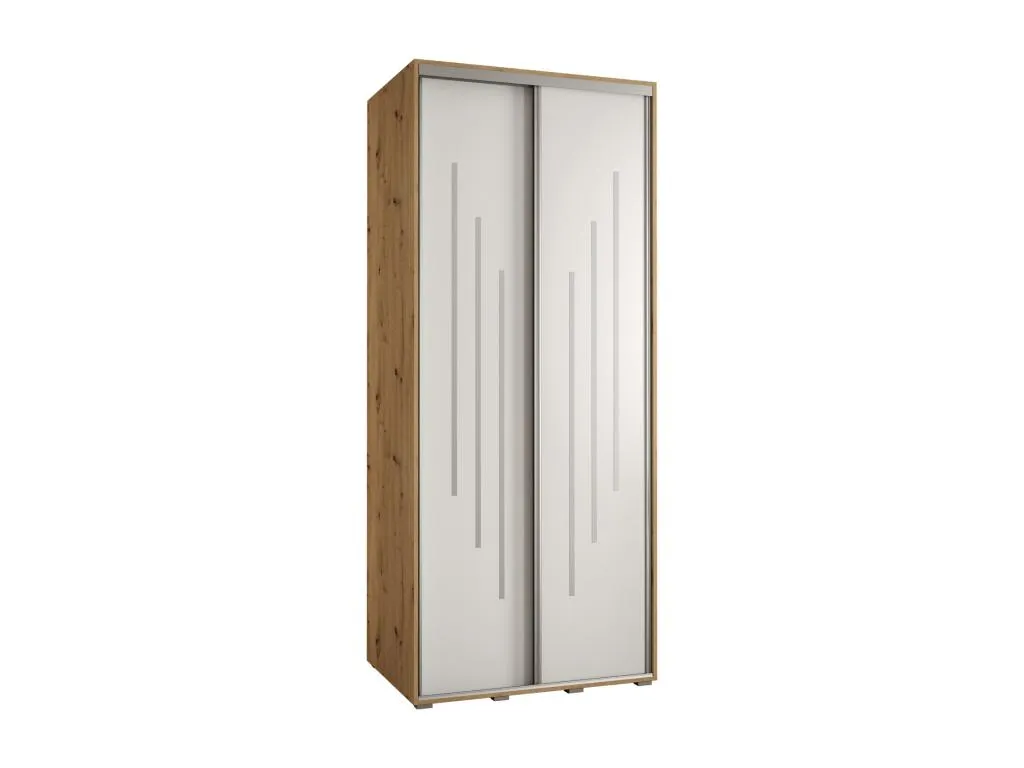 ARMARIO Micasacool 8 DE PUERTAS CORREDERAS 235.2/100/45 2 puertas (Artisan/Blanco/Plata)