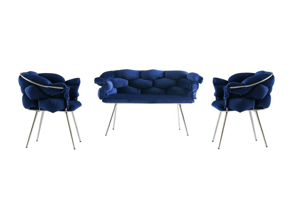 Conjunto de muebles tapizado Kailua 2059, Azul, Tapiz