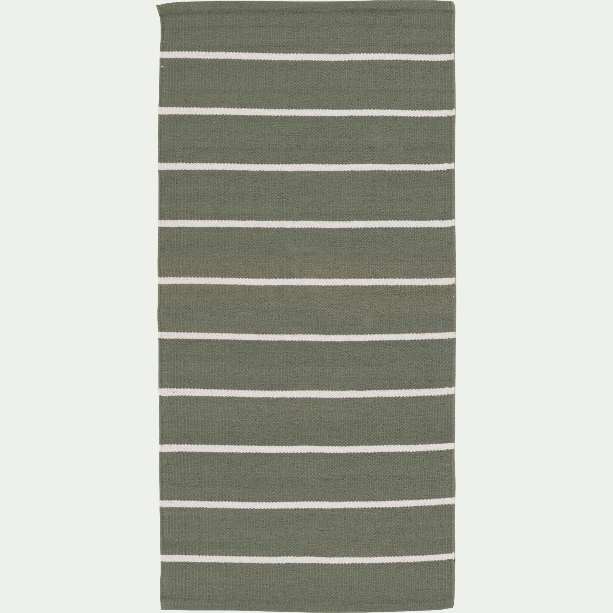 BAYA - Tapis en coton à rayure 50x80cm - vert
