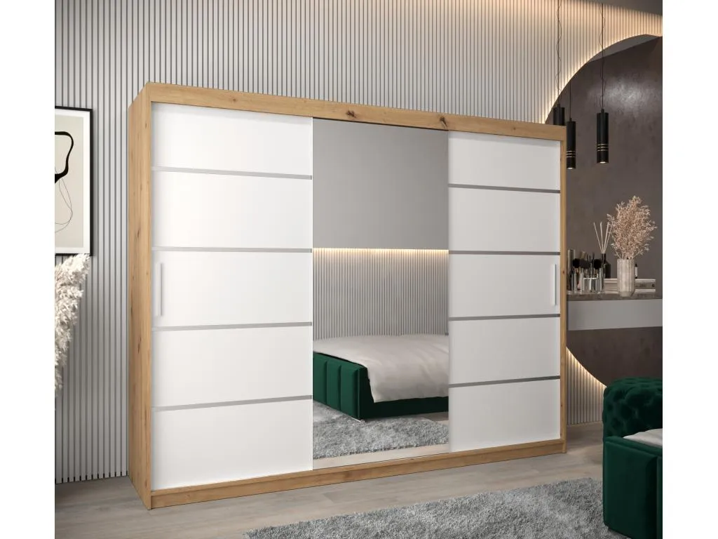 ARMARIO Andreuworldcasa 2 DE PUERTAS CORREDERAS 200/250/62 3 puertas (artisan/blanco)