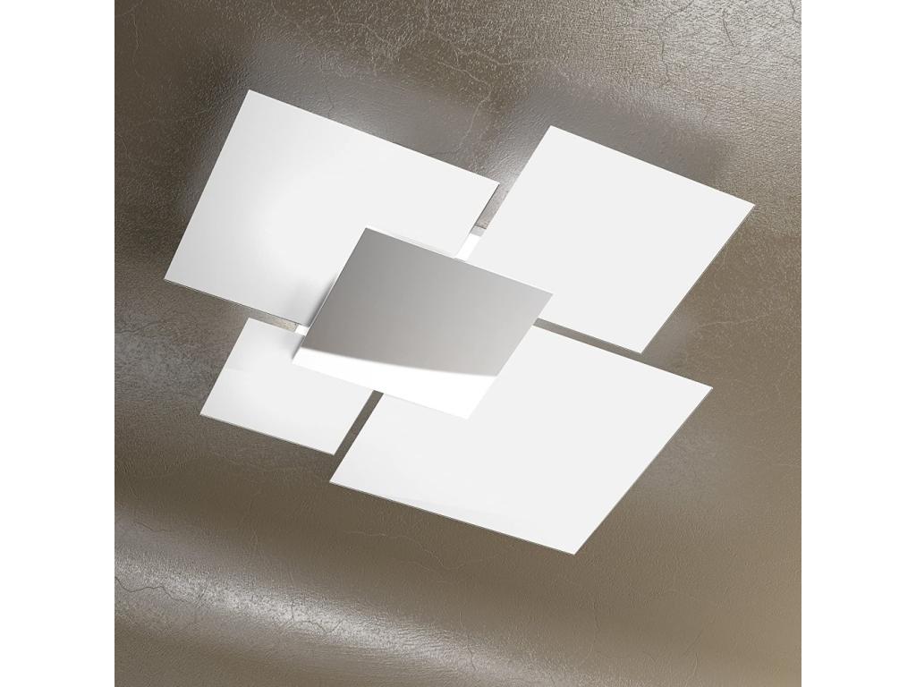 Plafón moderno 1088/90-BI Blanco Cristal 4xE27