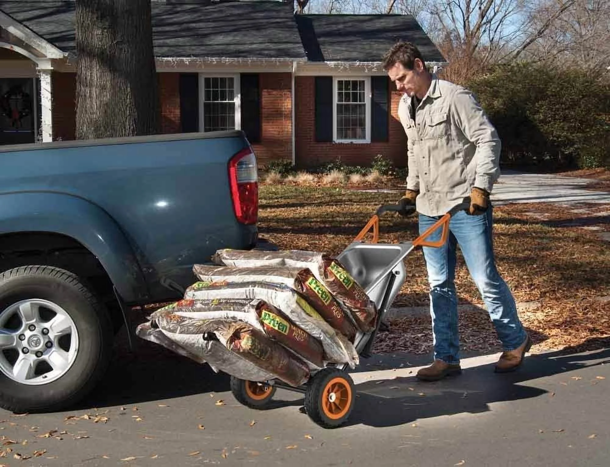 WORX WG050 Aerocart 8-In-1 Multifunction Wheelbarrow Dolly Cart Garden Carrier - Image 7
