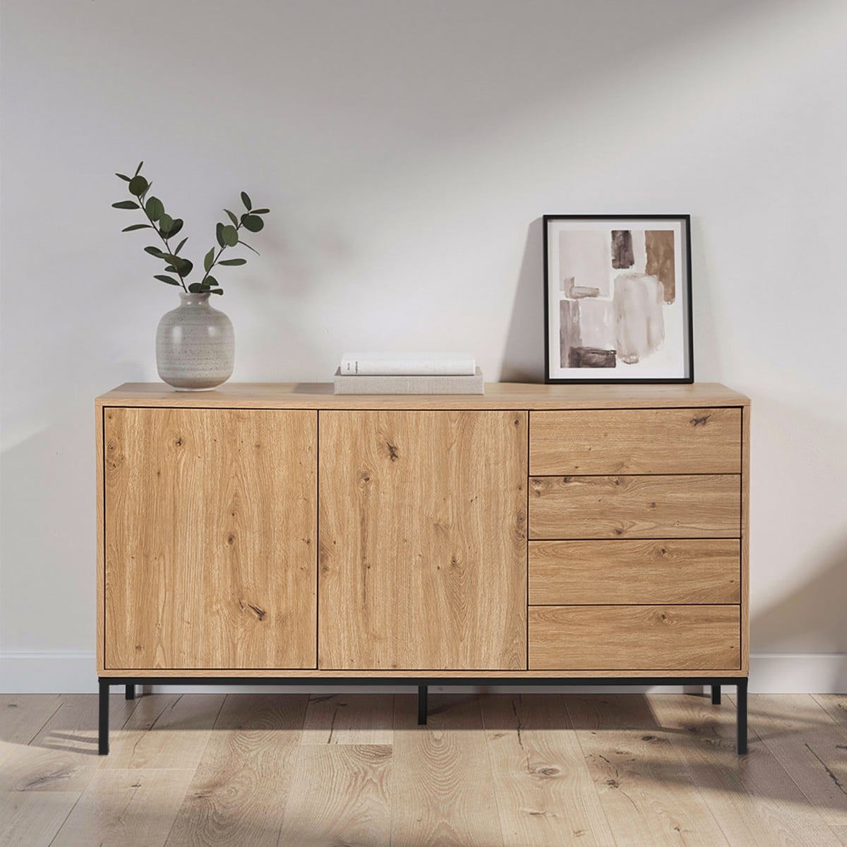 Calicosy - Dressoir LENNY - B140 cm - Licht hout