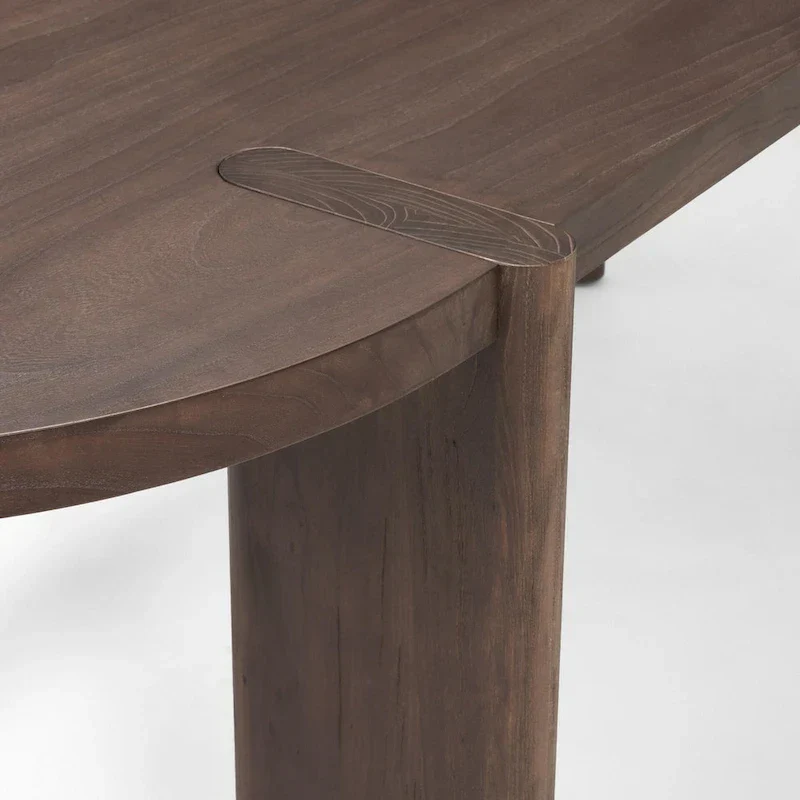 Sohan Dark Elm Oval Dining Table - Dimensions: 91.0L x 38.0W x 30.0H