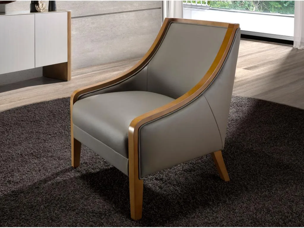 Sillón piel gris 5126 Quietena