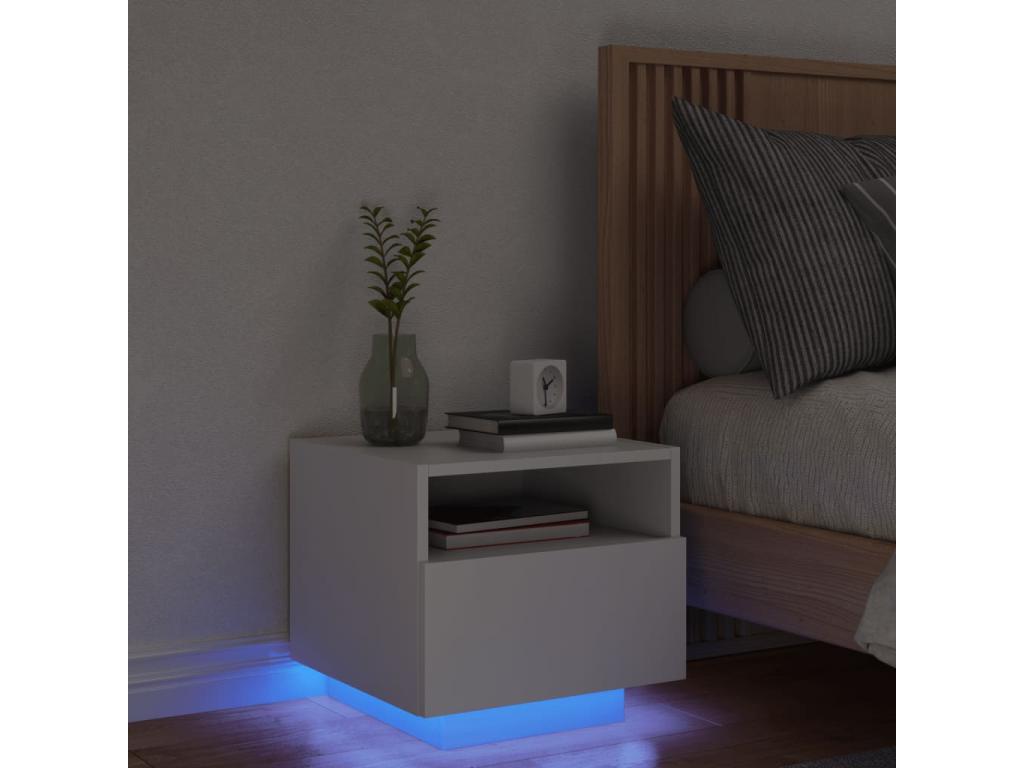 Prolenta Premium - Mesita de noche con luces LED Tucasago 40x39x37 cm
