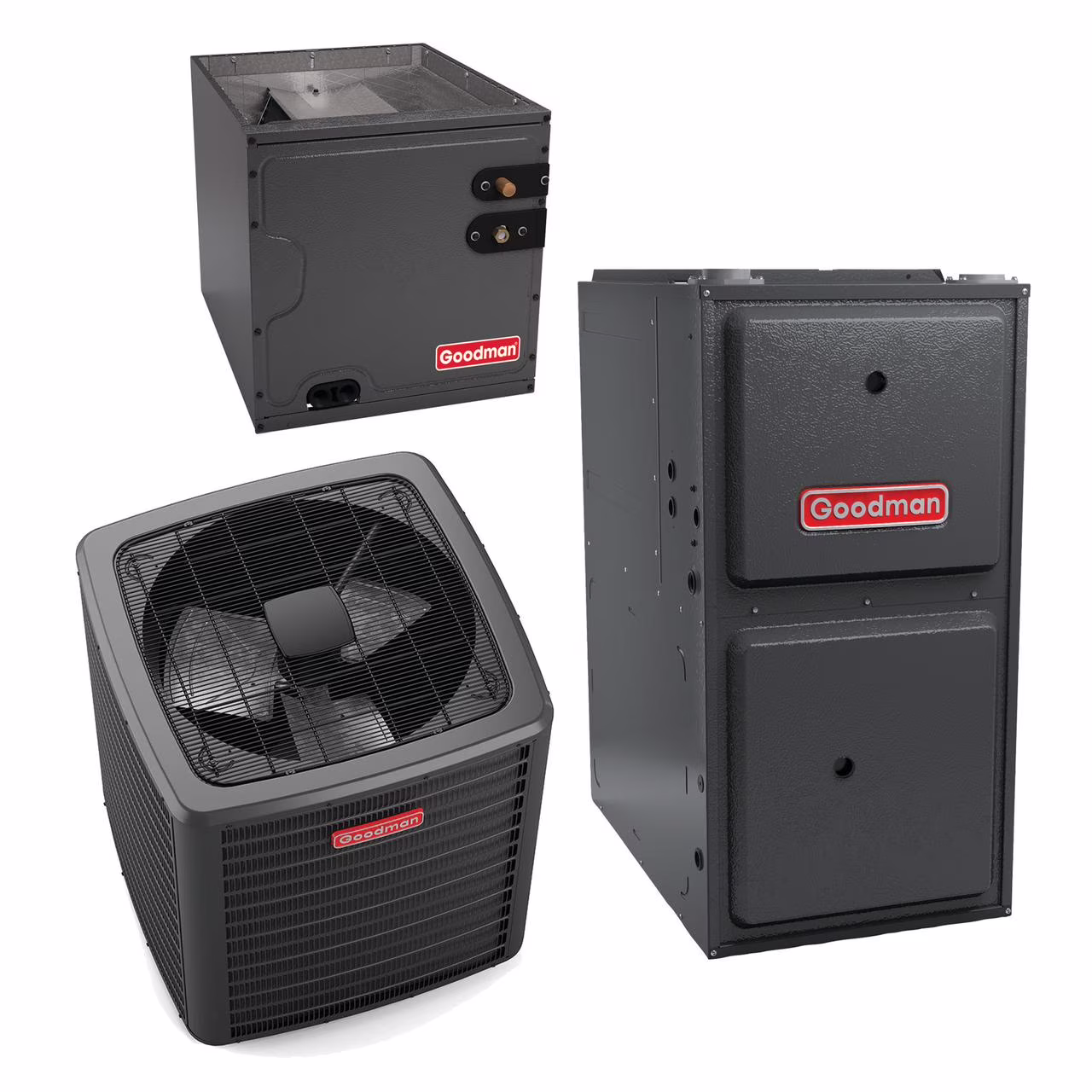 Goodman 2 Ton 14.3 SEER2 R - 32 Air Conditioning Condenser and Coil (21" Wide) - Free Thermostat Included