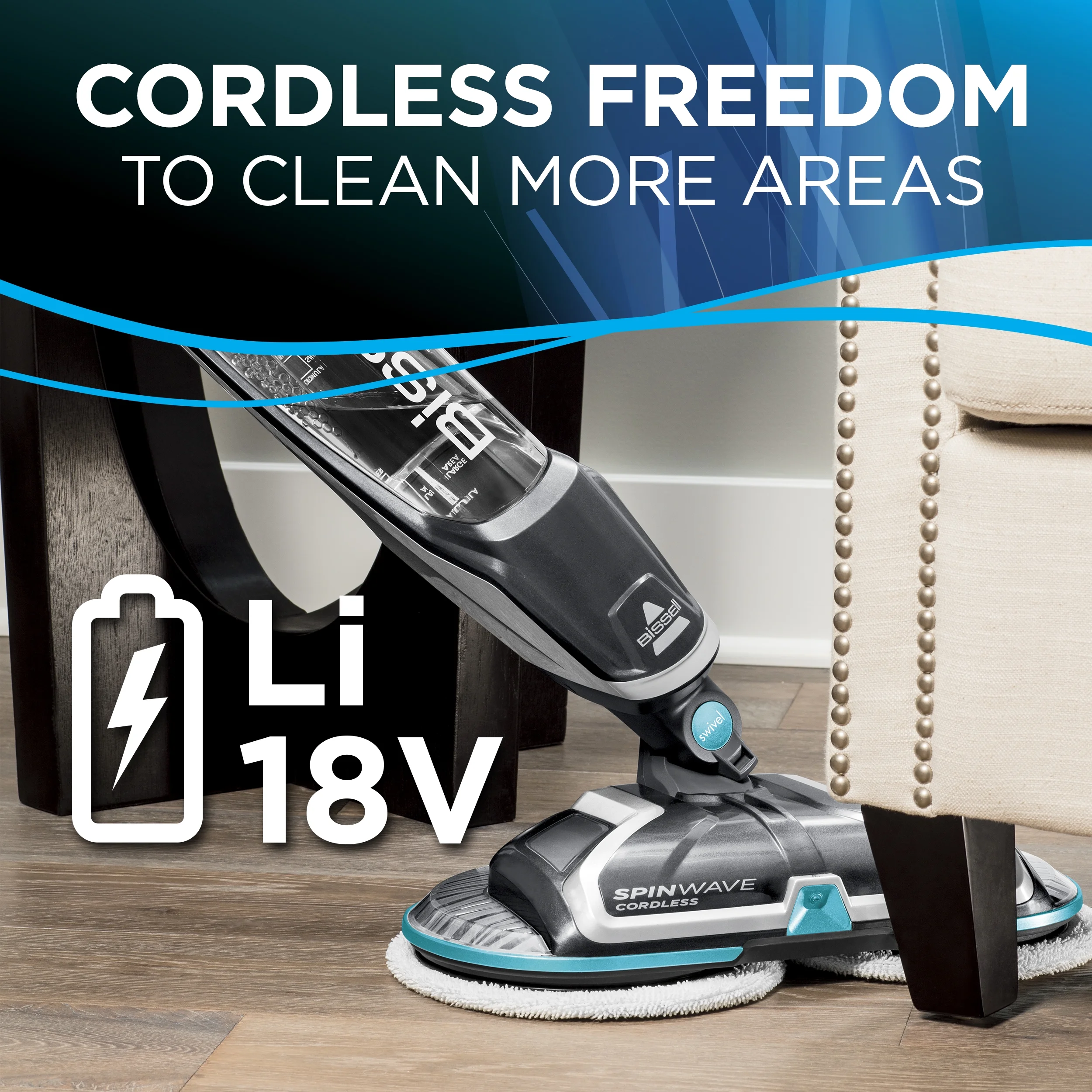 BISSELL Spinwave Cordless Powered Hard Floor Spin Mop and Cleaner, 2315A - Image 8