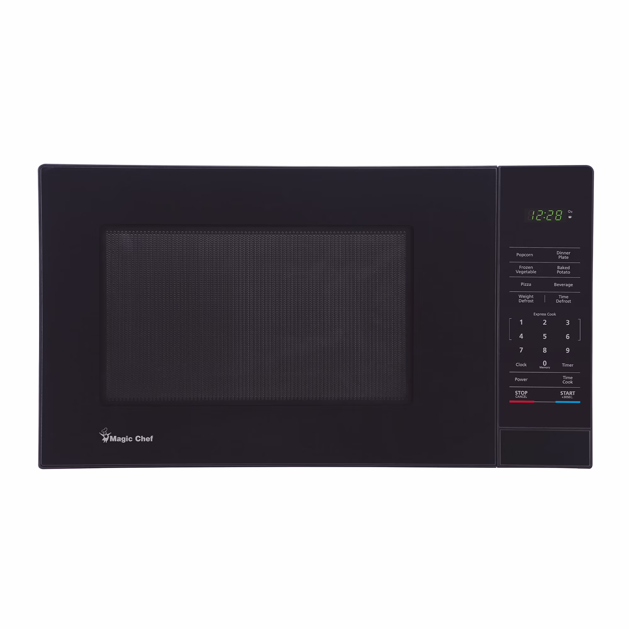 Magic Chef 1.6 Cu. ft. 1100W Countertop Microwave Oven with Push-Button Door in Black, New
