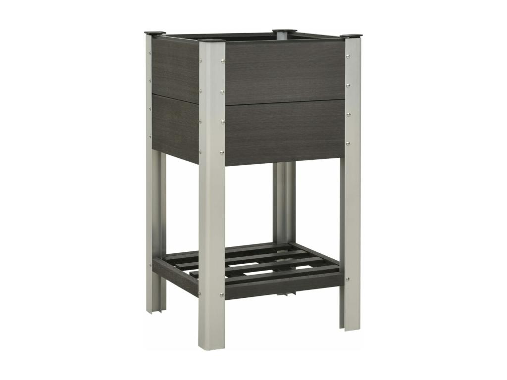 Mesa de cultivo para jardín con Decoratodo stante WPC gris 50x50x90 cm