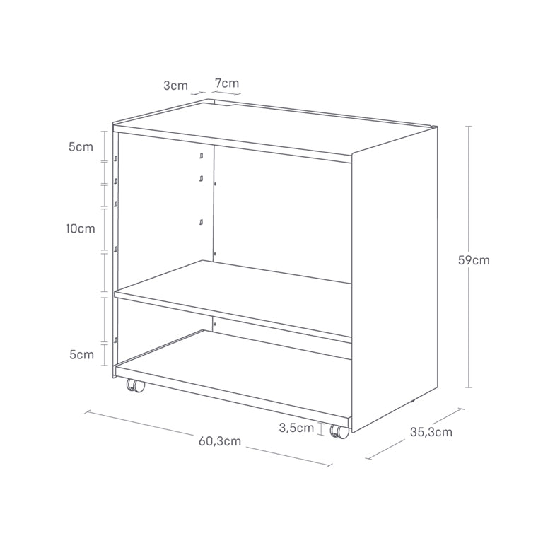 Yamazaki Kantoorkastje met Wielen - Tower - Wit