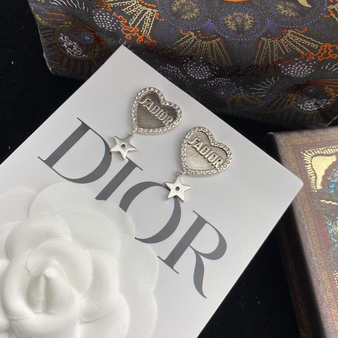 Dior JADIOR Heart with Star Drop Earrings - Original Replica Club