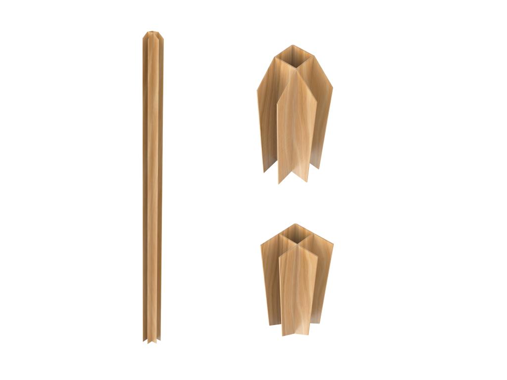 Poste de esquina para cristalera de aluminio termolacado 130 cm natural claro - BAYVIEW