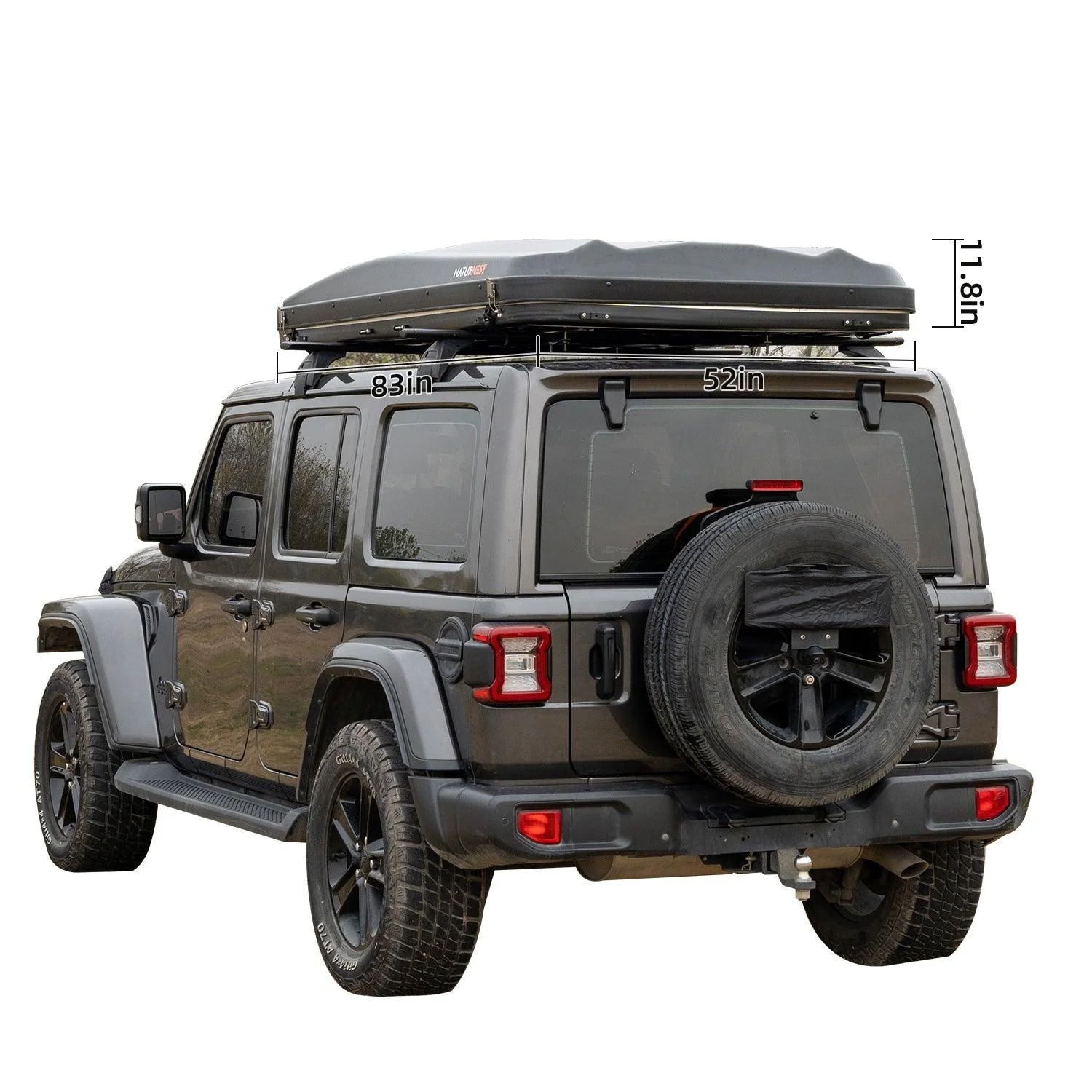 Naturnest Rooftop Tent Hard Shell,Roof Top Tent Hardshell Rooftop Tents for Van Jeep Suv Truck Car Tents for Camping Suv Tent for Car (Green) - Image 4