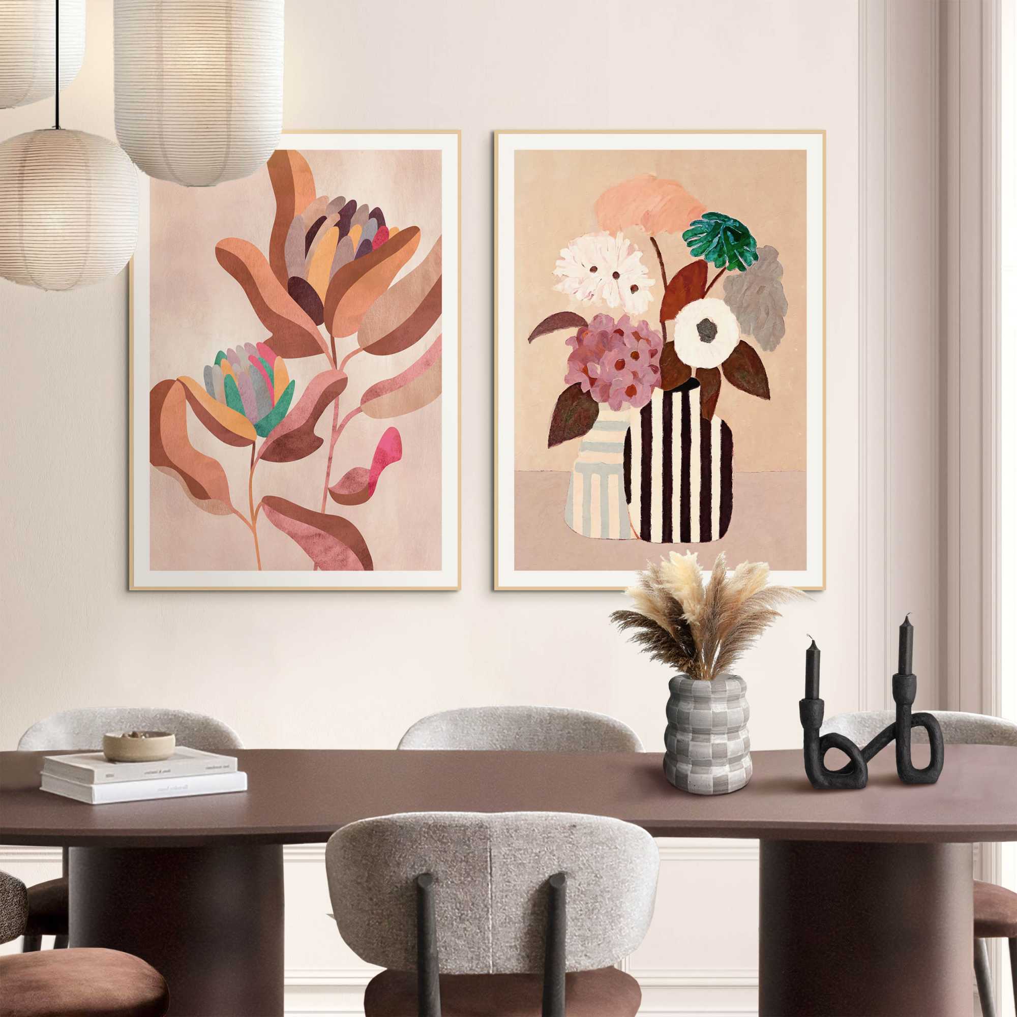 Reinders - Bloemen - Schilderijen set 50x70 cm - Roze