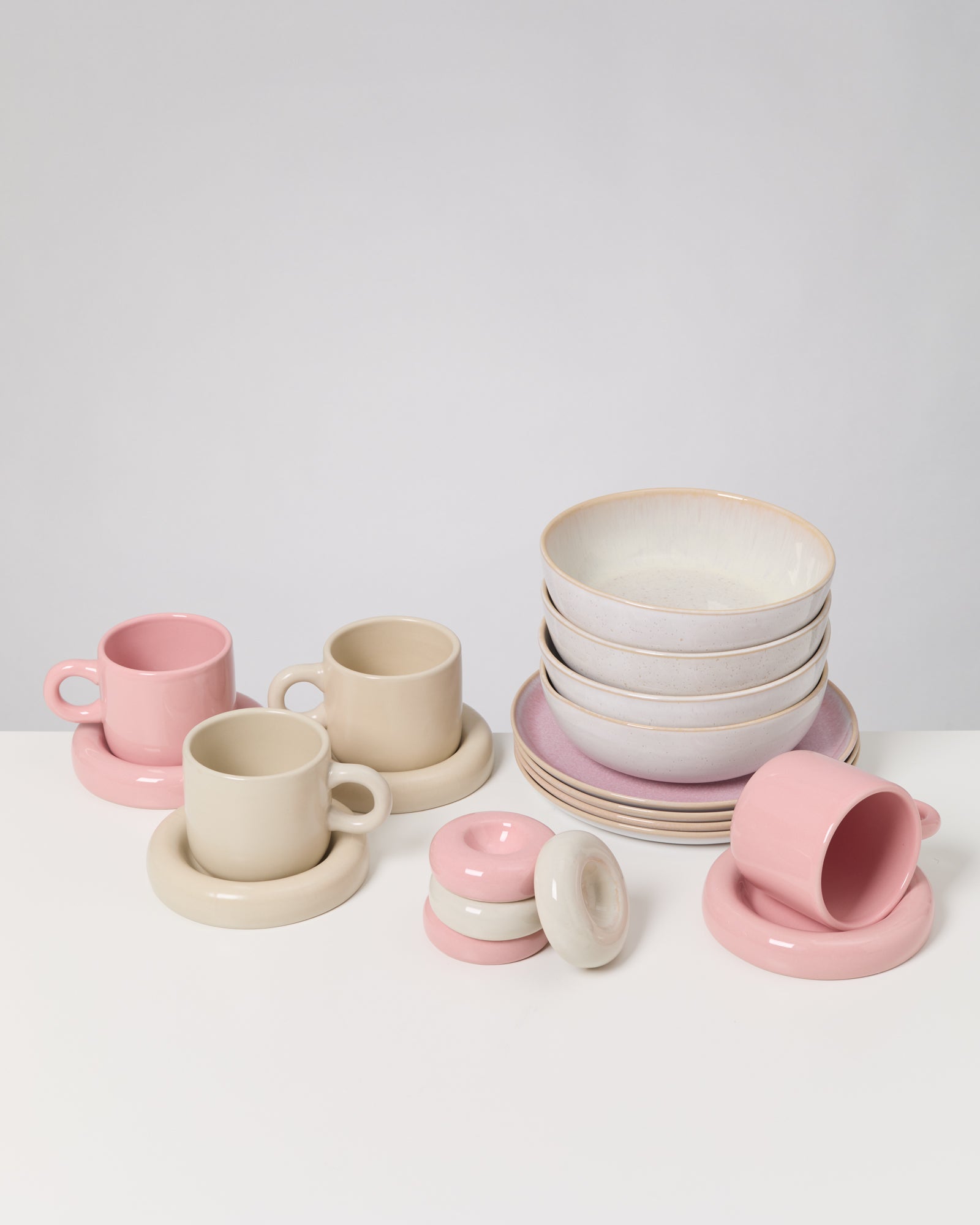 Geschirr-Set Morning Blush rosa sand 16-teilig