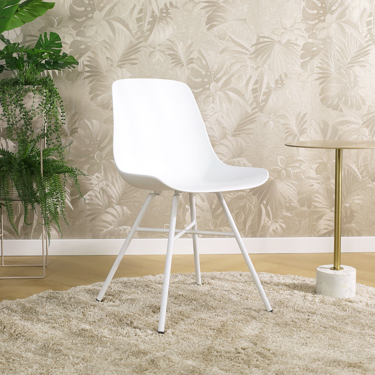 Nolon Noa-Pip Eetkamerstoel Wit - Kunststof - Wit Onderstel