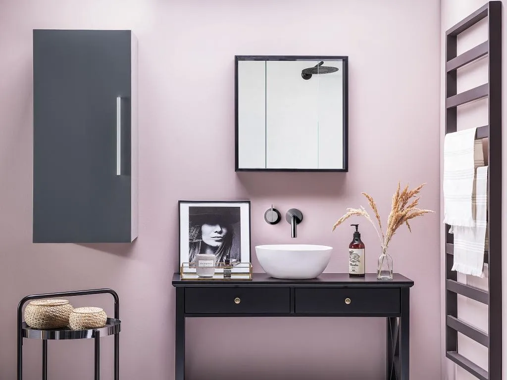 Armario colgante de baño gris Francomuebleses