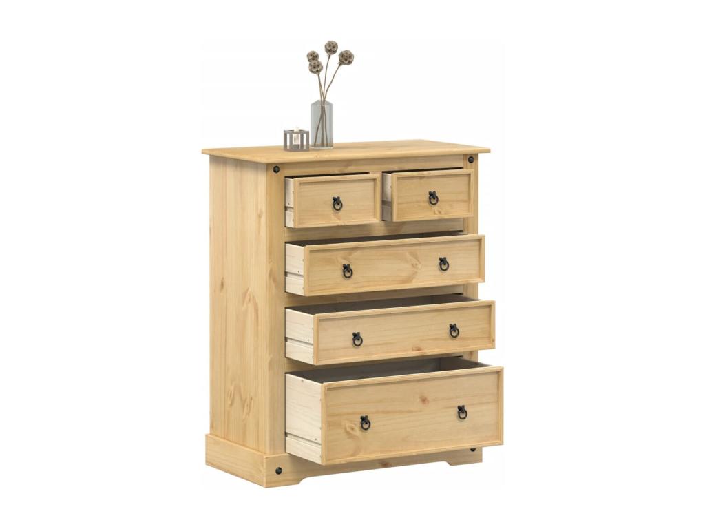 Cómoda Corona 92x48x114 cm madera maciza de pino