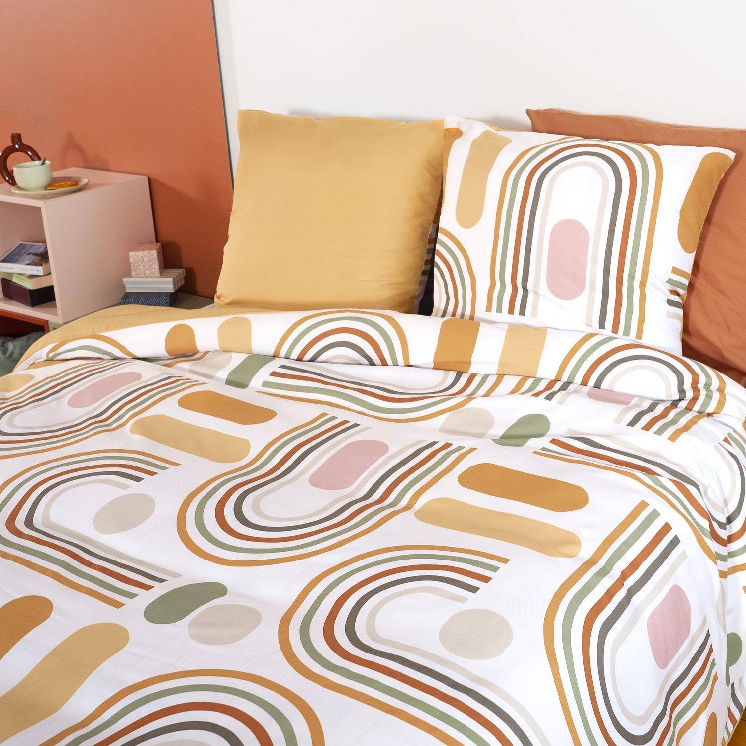 Tess - Ropa de cama de microfibra reversible naranja