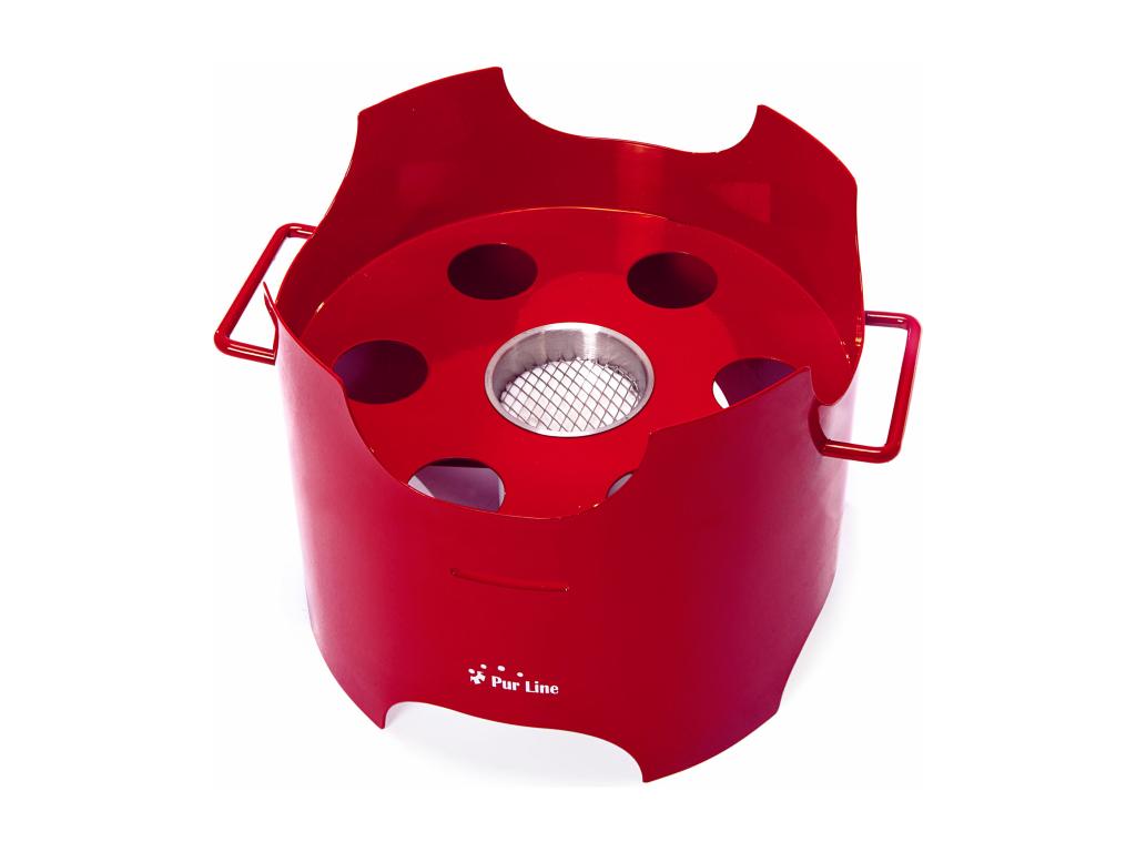 Barbacoa de Decoromantico tanol 0.5L Decoromantico n acero rojo y plancha redonda de hierro