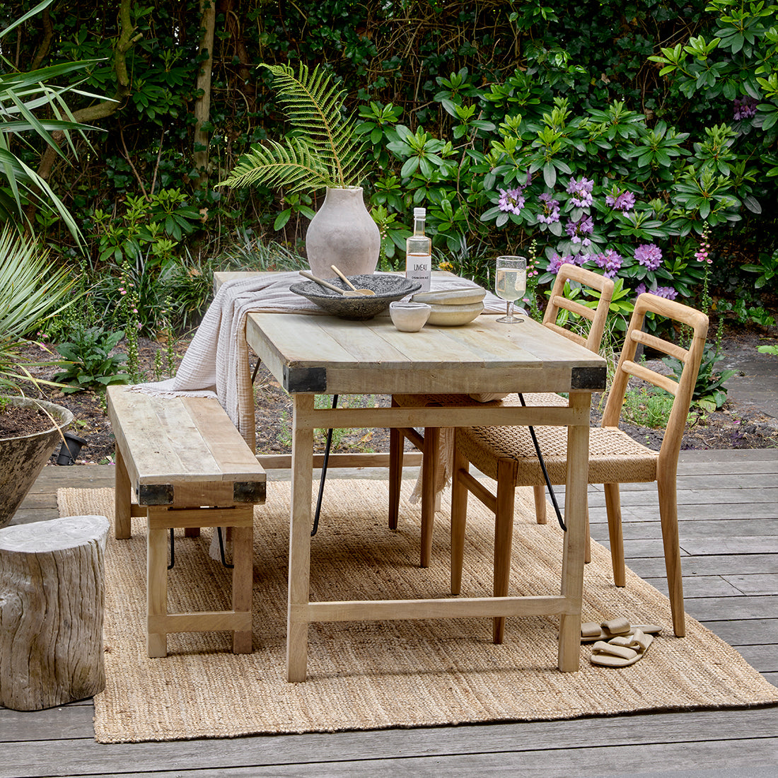 Raw Materials Limewash Eettafel Inklapbaar 165 x 75 cm