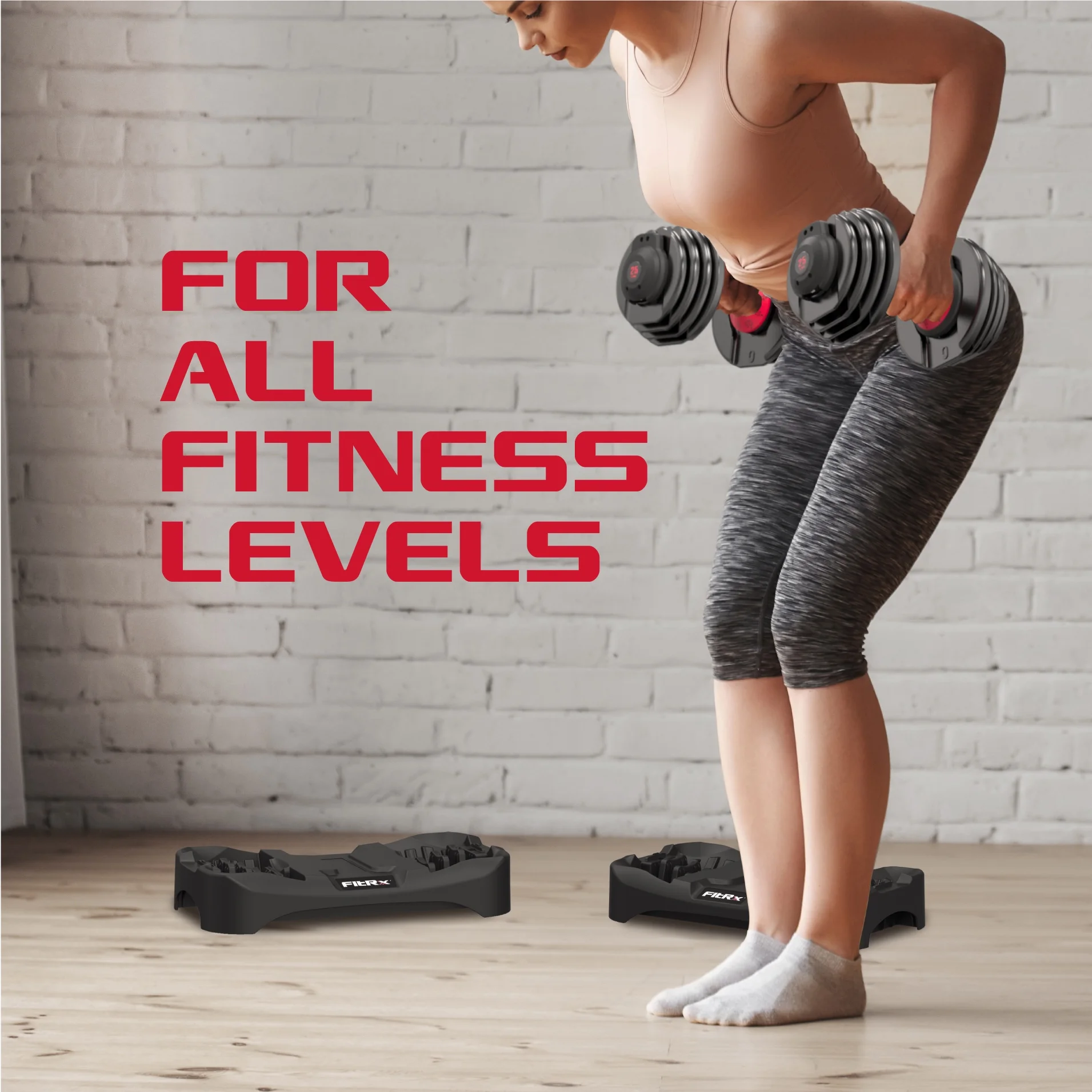 FitRx Adjustable Dumbbells 2-Pack, 25lb SmartBell Dumbbell Set with 9-in-1 Quick-Select Weights, 2.5lb Increments for Home Gym - Image 7