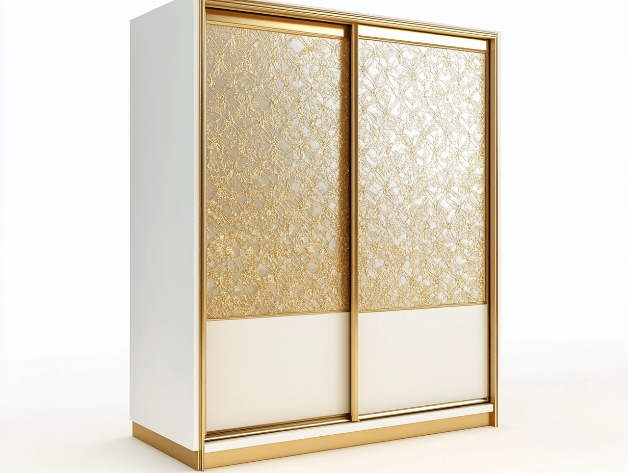 Armario con puertas corredizas en estilo Art Deco y detalles dorados
