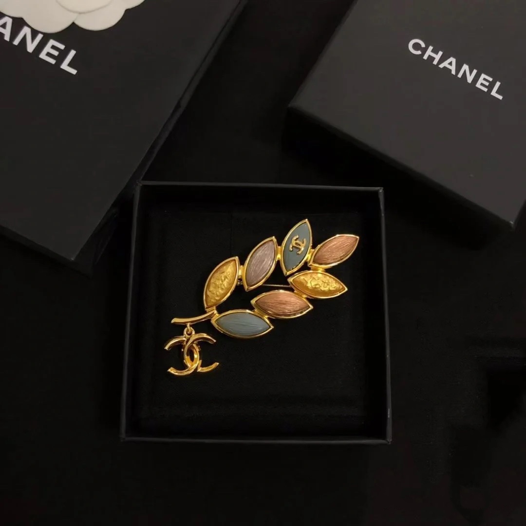 Chanel Multi Color Leaf Brooch - Original Replica Club