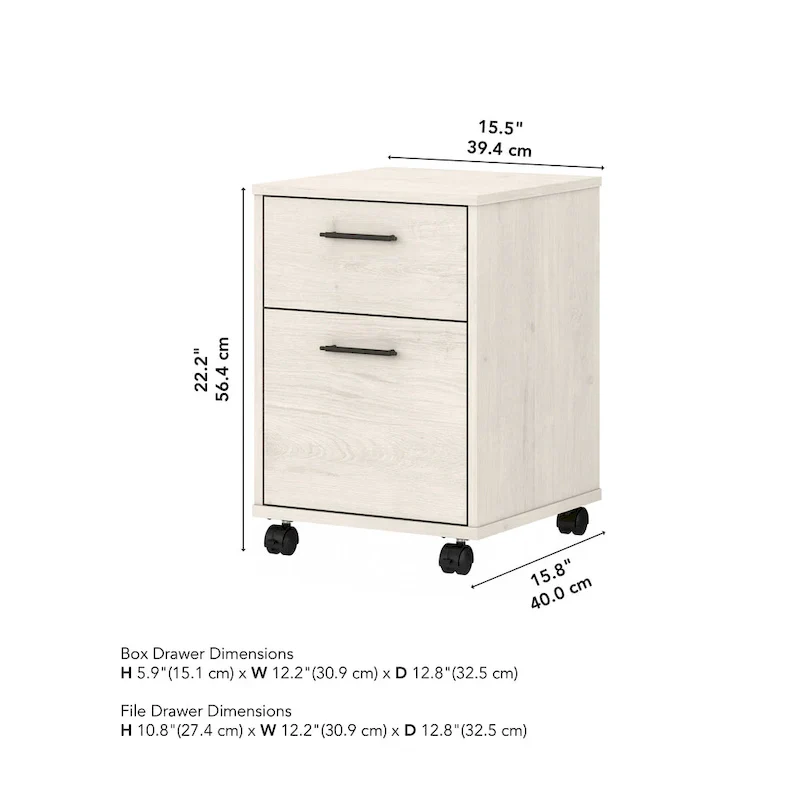 Bush Furniture Key West Mobile File Cabinet with 2 Drawers