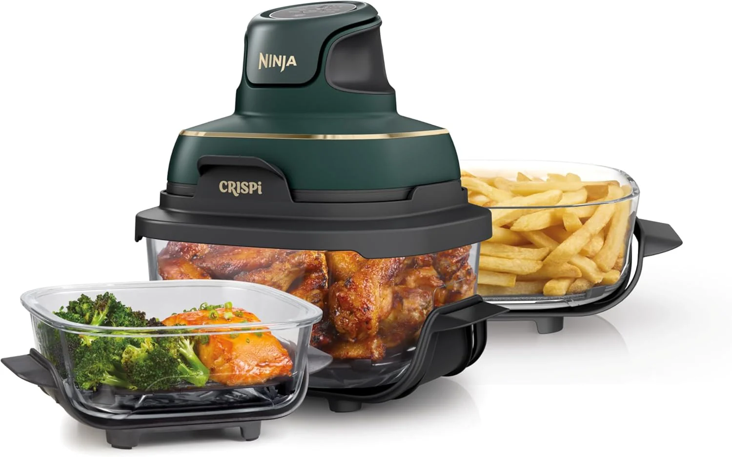 Ninja Crispi 4-in-1 Portable Glass Air Fryer Cooking System, 1500W, 4QT & Glass Food Storage Container