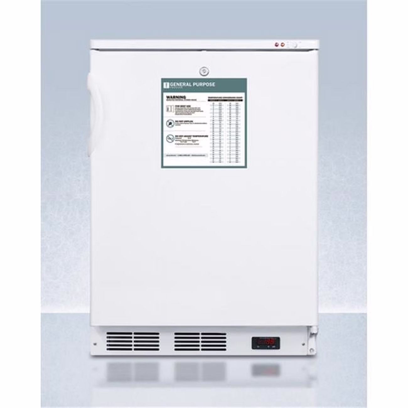 33.5 x 23.63 x 23.5 in. General Purpose Counter Height All-Freezer with Lock, White - image 1