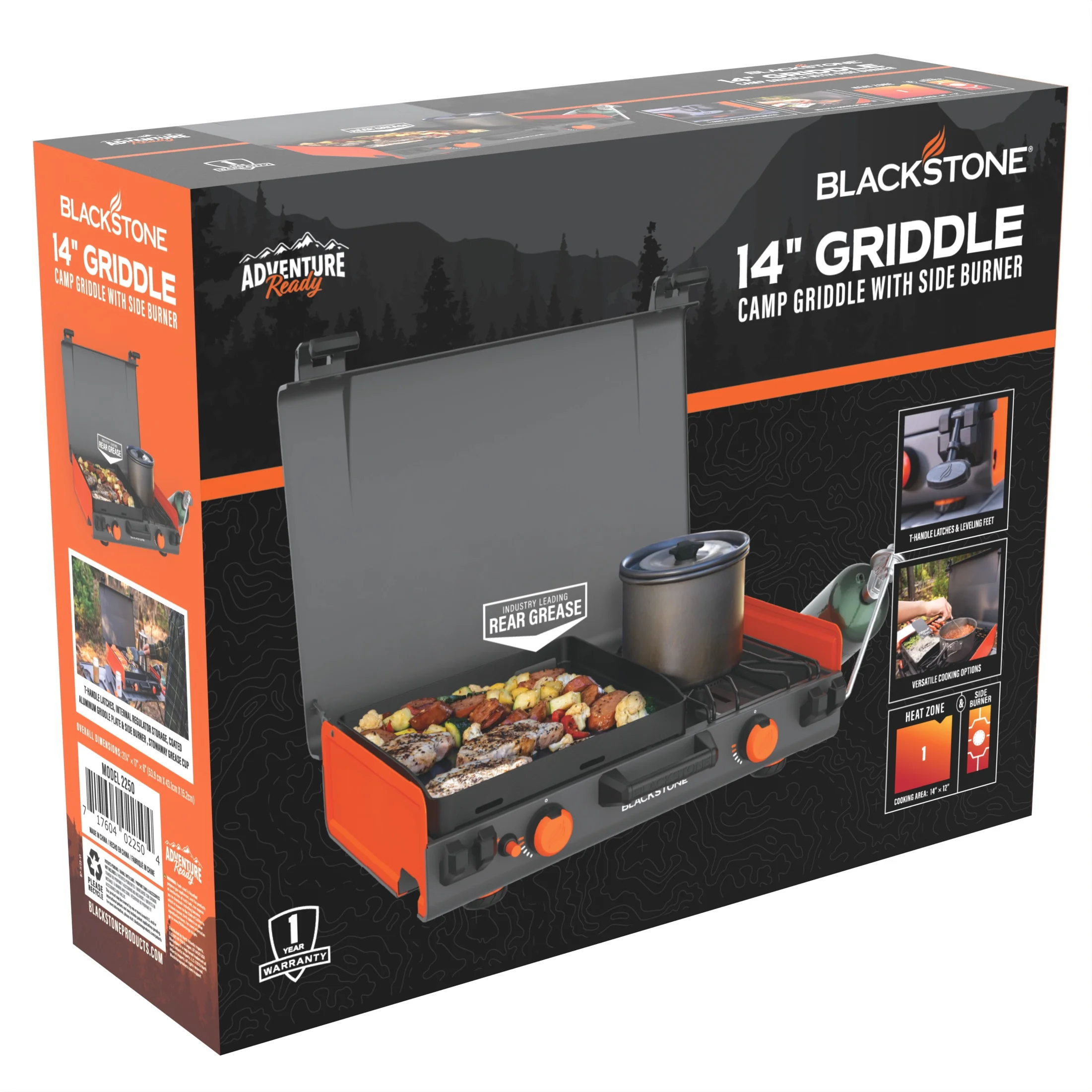 Blackstone Adventure Ready 12"x14- Propane Camping Griddle with Side Burner - Image 5