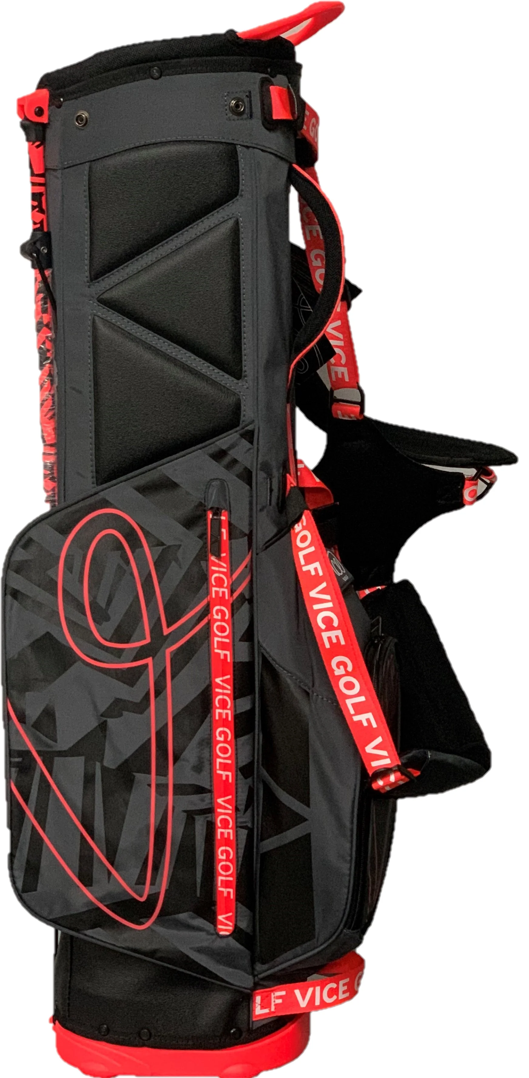 Vice Golf Smart Stand Bag Black/Neon Red - Image 4