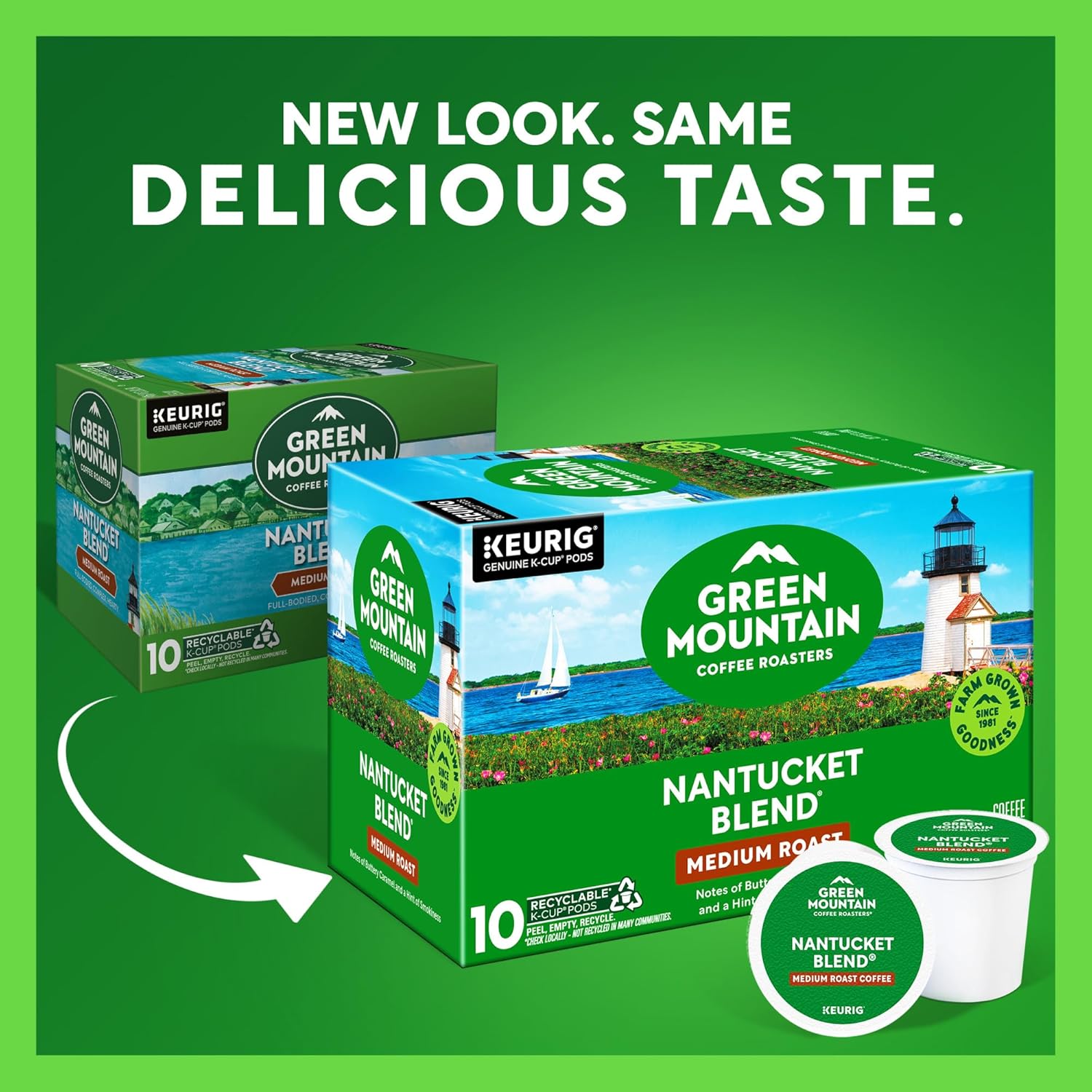 Green Mountain Coffee Roasters Nantucket Blend. Keurig Single Serve K-Cup Pods. Medium Roast Coffee. 60 Count. (6 Packs of 10)