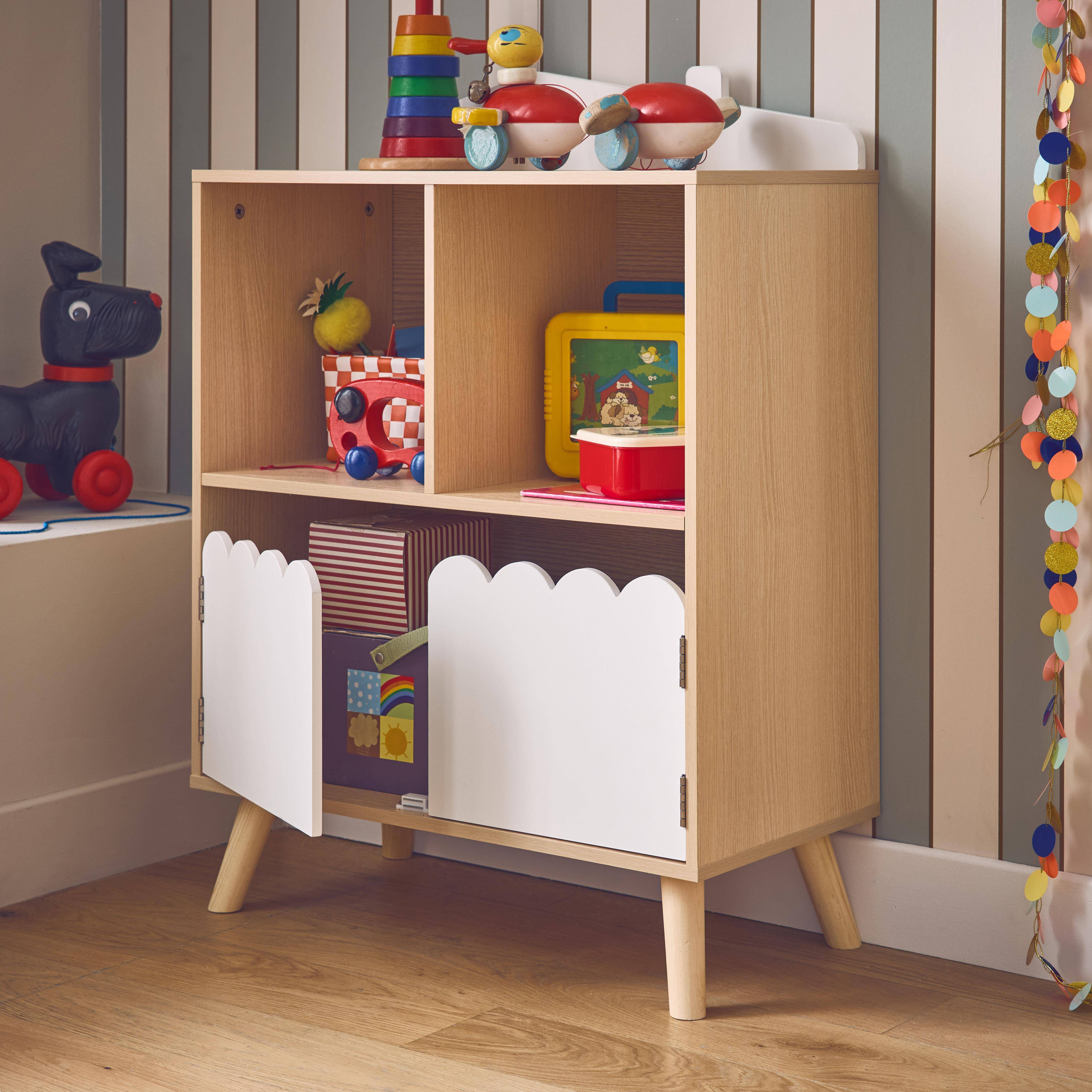 Azur - Librería infantil de 2 estantes y 2 puertas