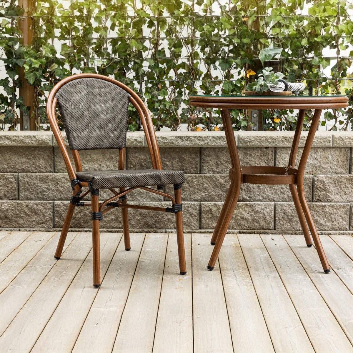 Fjôrd - Caféstoel Zwart Metaal - Guarda - Set van 2