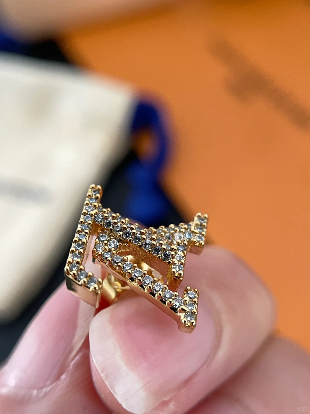 Louis Vuitton Diamond LV Letter Earrings - Original Replica Club