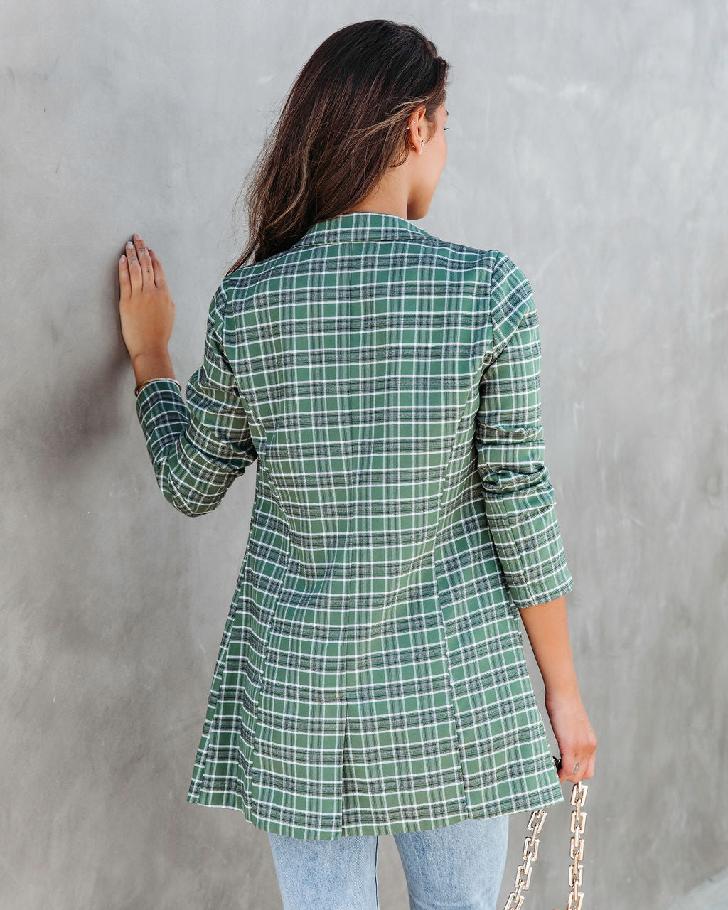 A La Mode Plaid Blazer - Se7enfashion