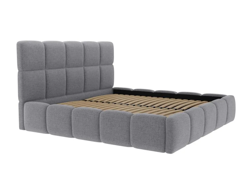 Canapé abatible de 140x190 cm - Tela texturizada - Gris Colchón - Kavehomedeco EPBW97777