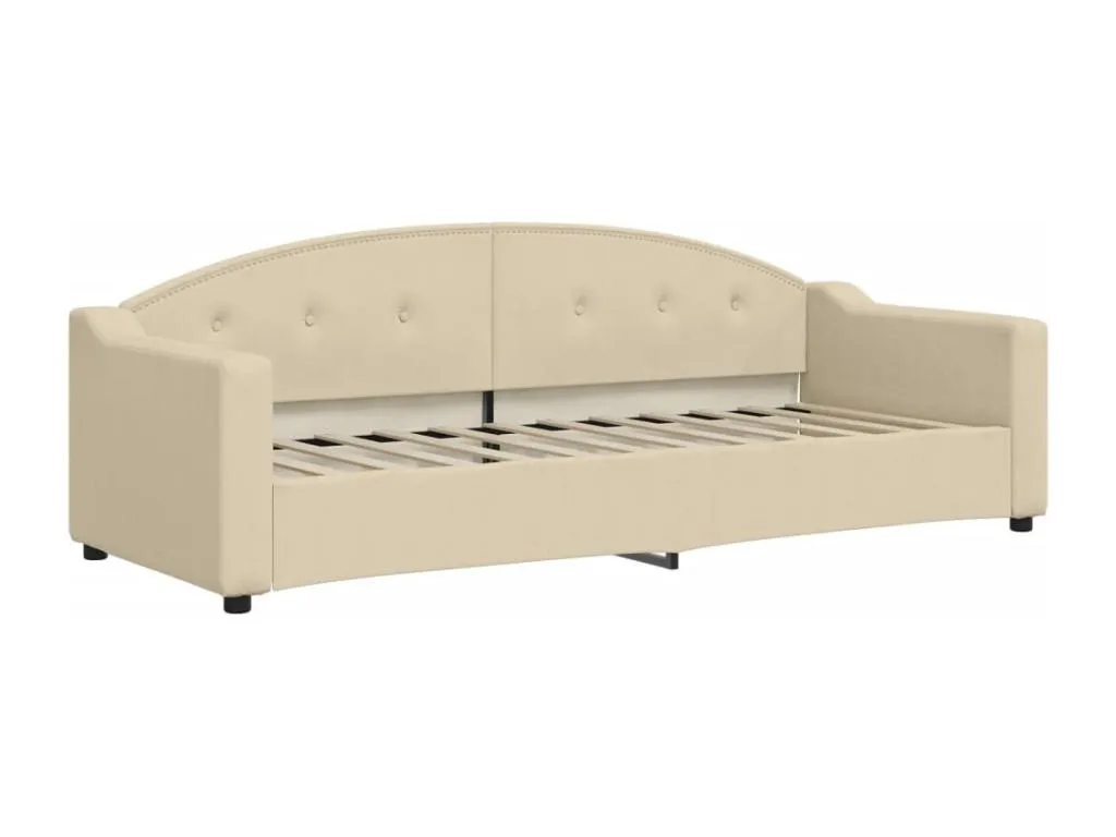 Casabellaes Sofá cama con colchón tela crema 80x200 cm PVLJ55670
