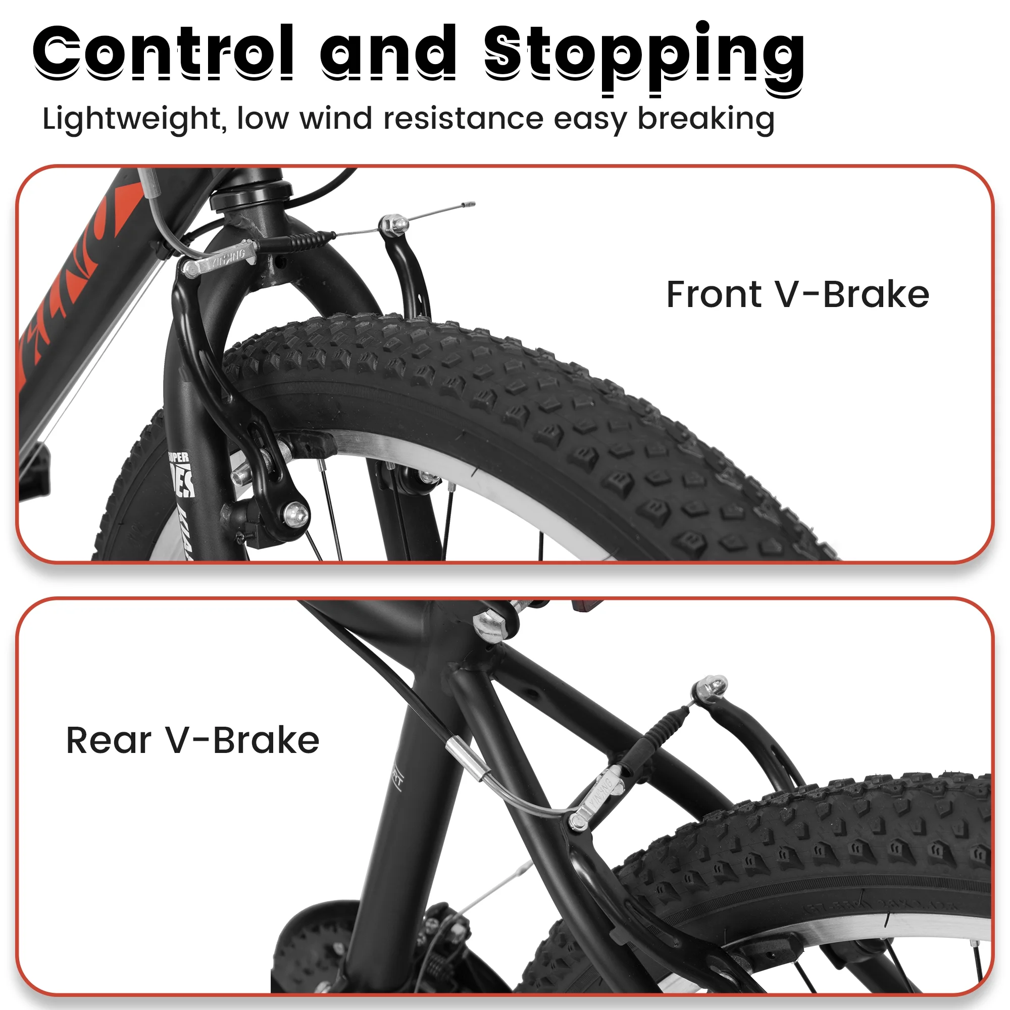 Ecarpat Mountain Bike 26 Inch for Men Women, 21 Speeds High-Carbon Steel Frame, Classic Adult Teens Sport Bicycle, V Brakes Bicycle for Snow City Commuters and Short Trip - Image 4
