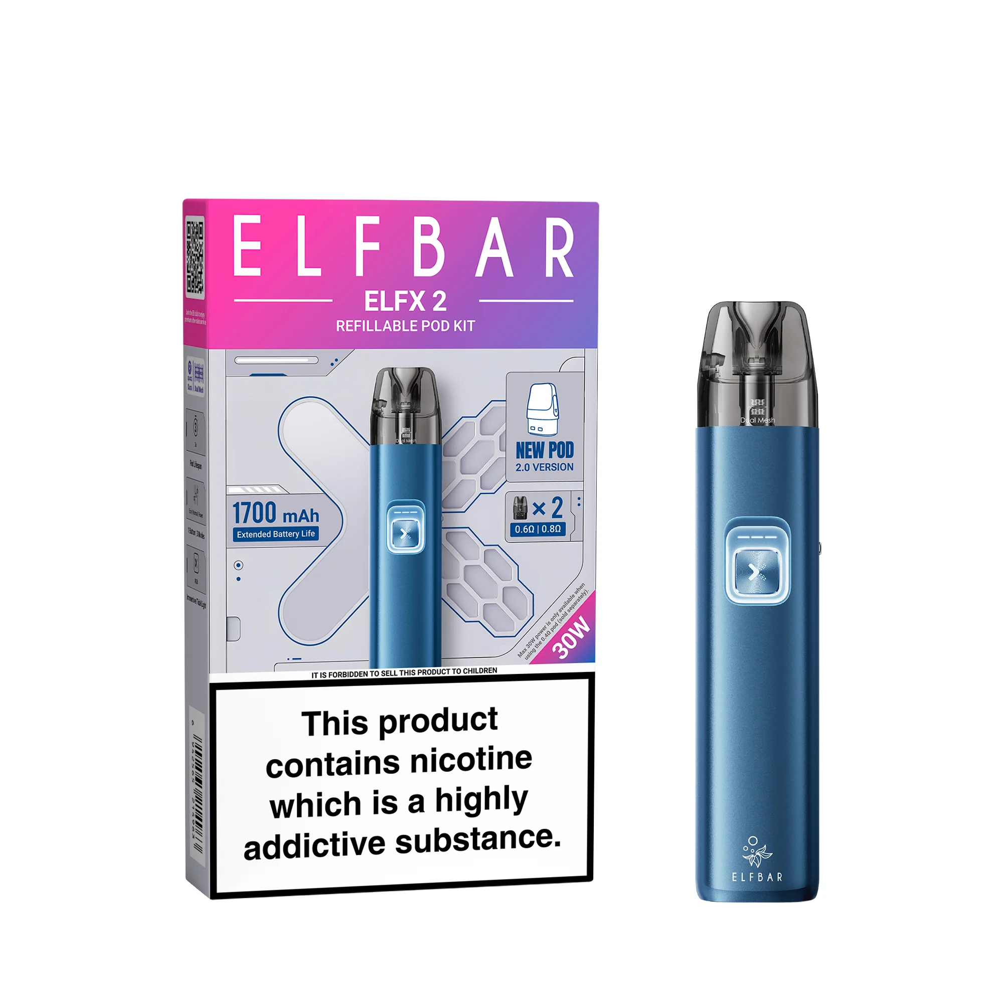 ELFBAR ELFX 2 uudelleentäytettävä pod-laite