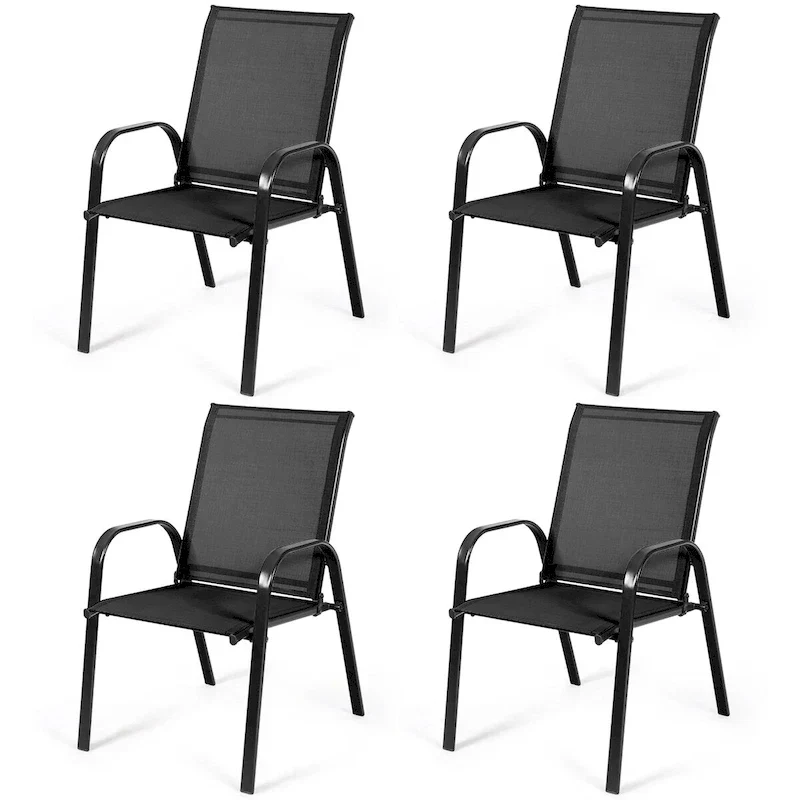 Costway Set of 4 Patio Chairs with Armrests for Garden and Deck - View Details