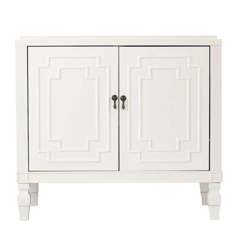 SEI Furniture Taborley Antique White Double-Door Accent Cabinet" can be rewritten as:"SEI Furniture Taborley Antique White Double-Door Accent Storage Cabinet
