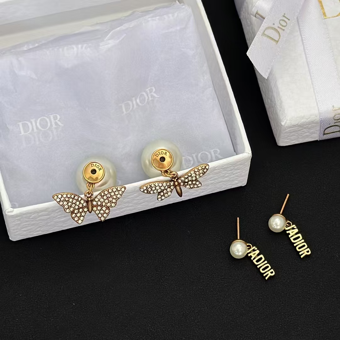 Dior Butterfly JADIOR Pearl Earrings - Original Replica Club