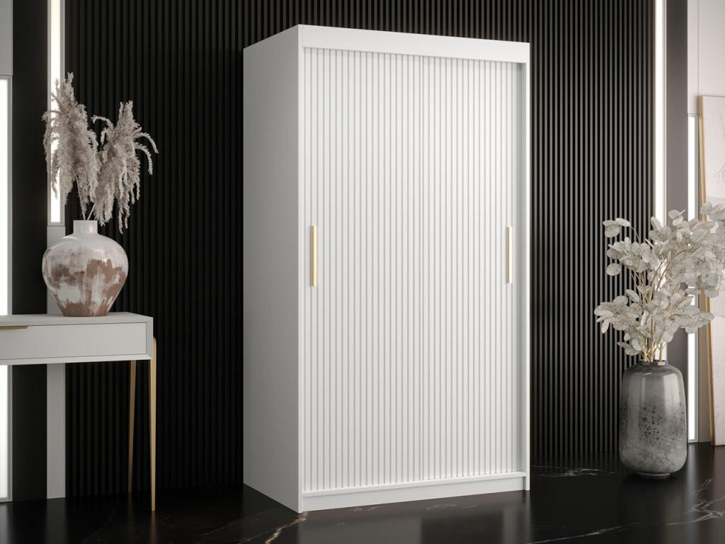 Armario Abodeia H122 - Blanco - 200x100x62cm - Puertas de armario Correderas