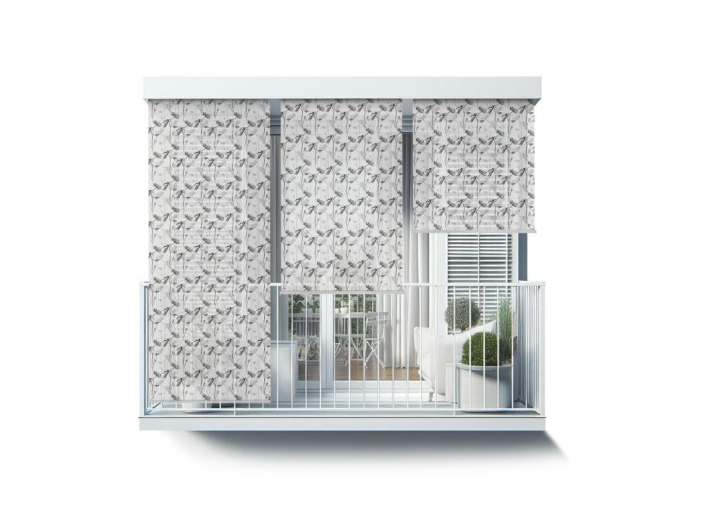 Persiana enrollable de exterior elegante - 50x180 cm - Flores sobre fondo blanco Cortinas enrollables para balcones, Cortinas enrollables para balcones y Cortinas para protección solar