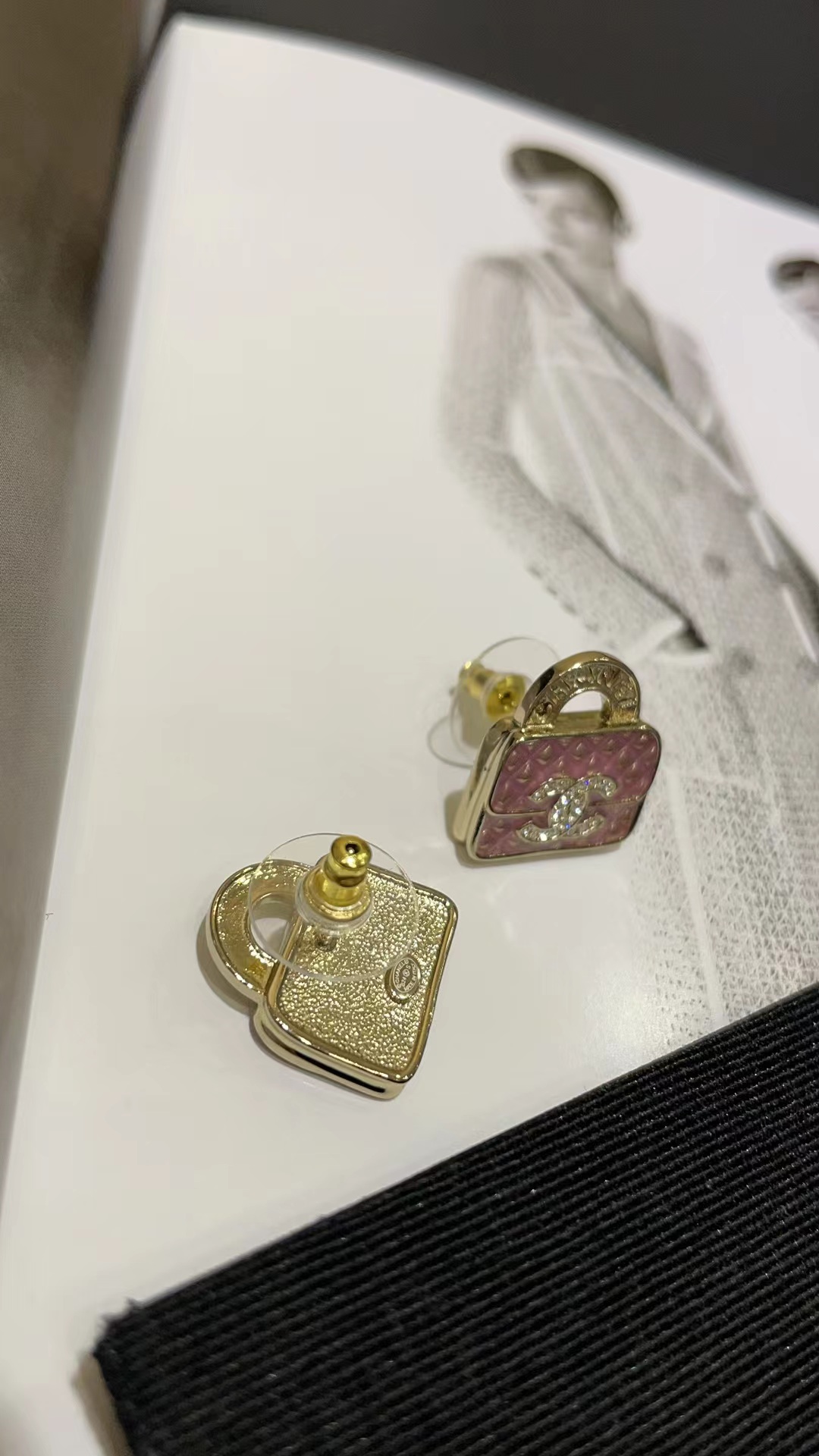 Chanel Pink Bag Earrings - Original Replica Club